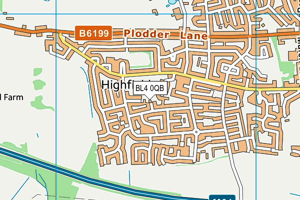 BL4 0QB map - OS VectorMap District (Ordnance Survey)