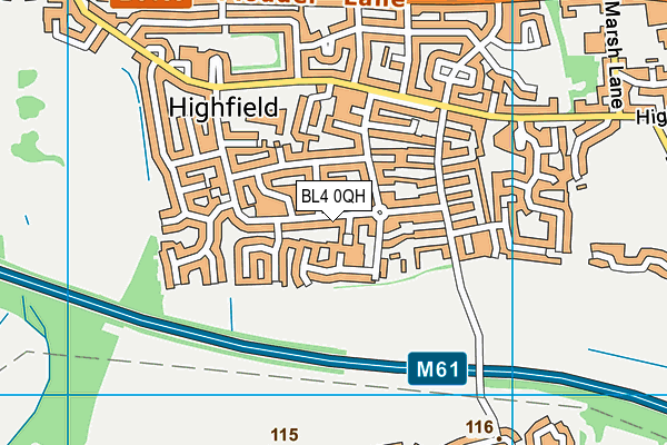 BL4 0QH map - OS VectorMap District (Ordnance Survey)