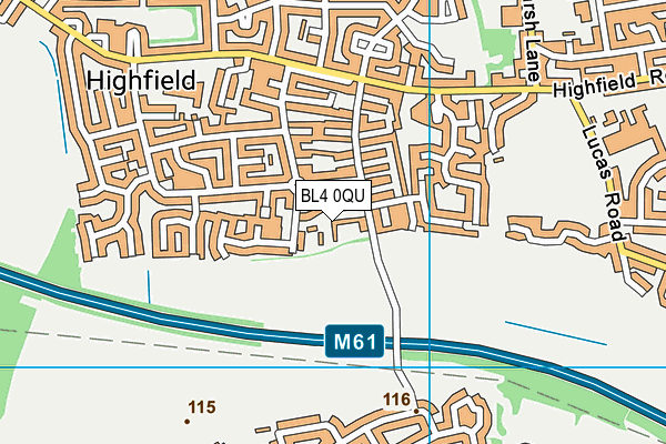 BL4 0QU map - OS VectorMap District (Ordnance Survey)
