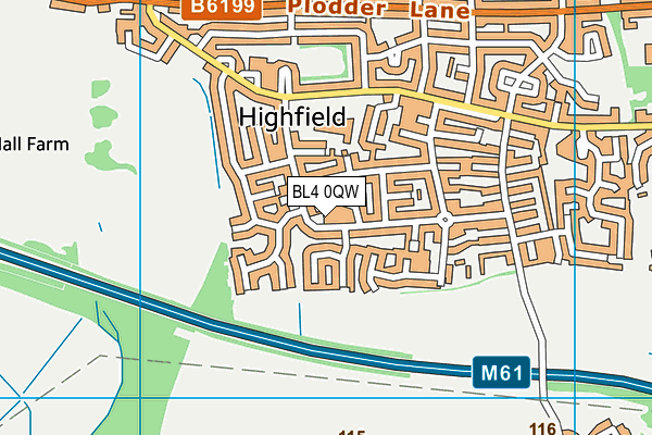 BL4 0QW map - OS VectorMap District (Ordnance Survey)