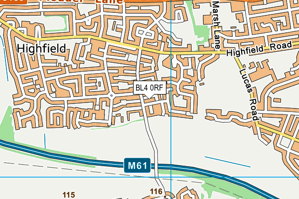 BL4 0RF map - OS VectorMap District (Ordnance Survey)