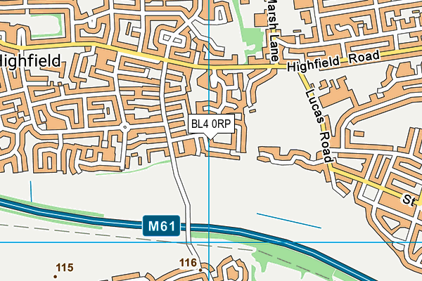 BL4 0RP map - OS VectorMap District (Ordnance Survey)