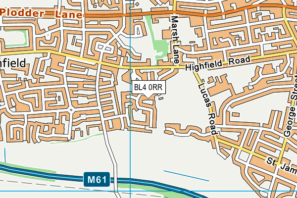 BL4 0RR map - OS VectorMap District (Ordnance Survey)