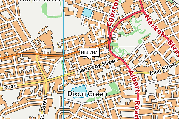 BL4 7BZ map - OS VectorMap District (Ordnance Survey)