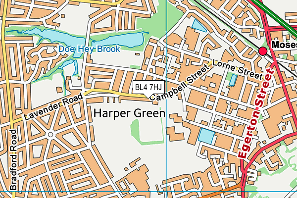 BL4 7HJ map - OS VectorMap District (Ordnance Survey)