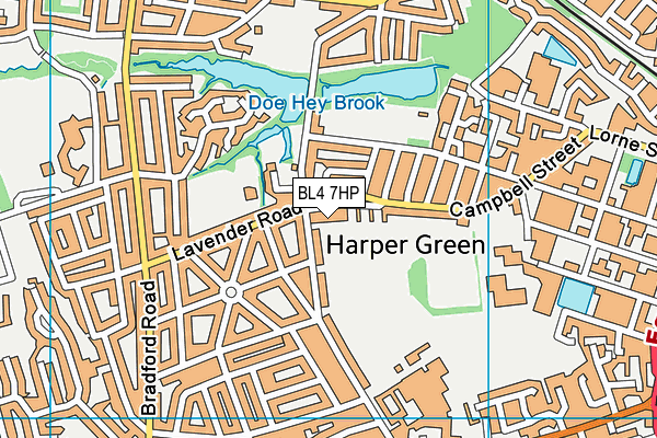 BL4 7HP map - OS VectorMap District (Ordnance Survey)