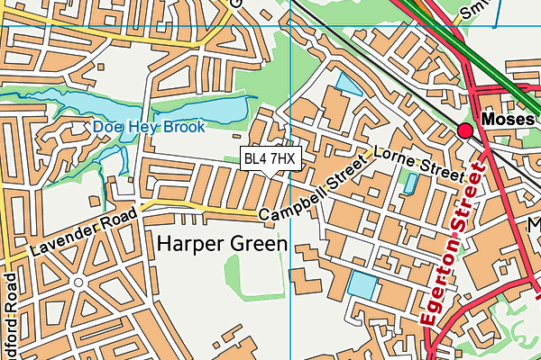 BL4 7HX map - OS VectorMap District (Ordnance Survey)