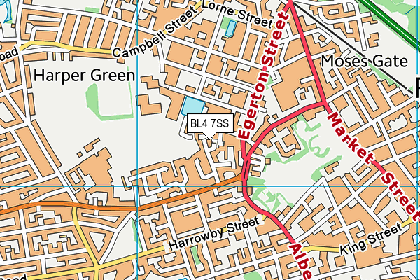 BL4 7SS map - OS VectorMap District (Ordnance Survey)