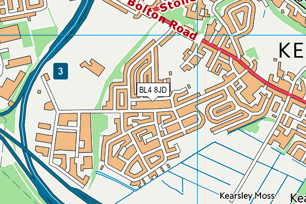 BL4 8JD map - OS VectorMap District (Ordnance Survey)