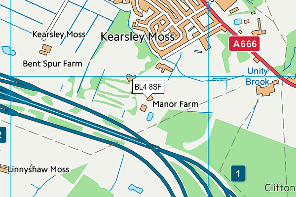 Kearsley Golf Driving Range (Closed) map (BL4 8SF) - OS VectorMap District (Ordnance Survey)