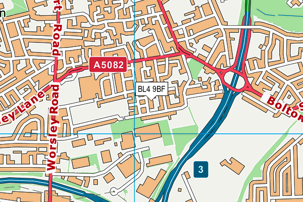 BL4 9BF map - OS VectorMap District (Ordnance Survey)