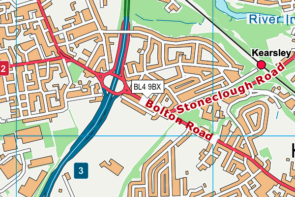 BL4 9BX map - OS VectorMap District (Ordnance Survey)
