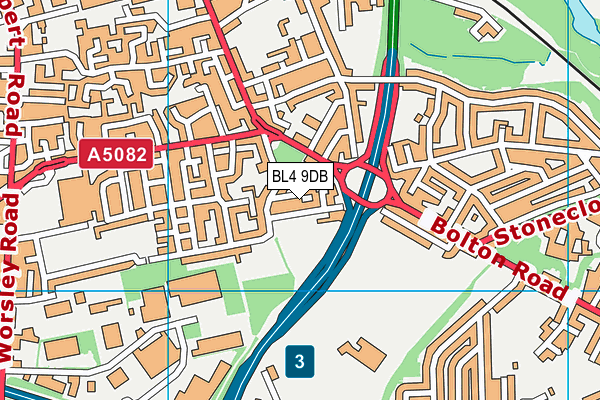 BL4 9DB map - OS VectorMap District (Ordnance Survey)