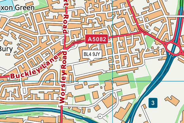 Bradford Street Park map (BL4 9JY) - OS VectorMap District (Ordnance Survey)