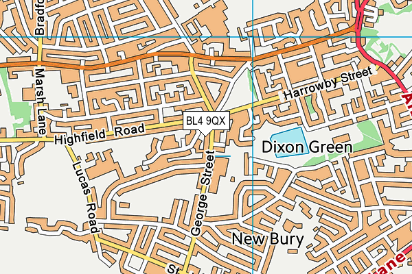 BL4 9QX map - OS VectorMap District (Ordnance Survey)