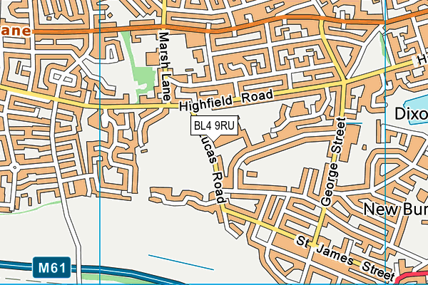 BL4 9RU map - OS VectorMap District (Ordnance Survey)