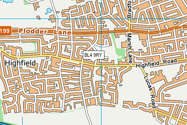 BL4 9RY map - OS VectorMap District (Ordnance Survey)