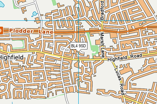 BL4 9SD map - OS VectorMap District (Ordnance Survey)