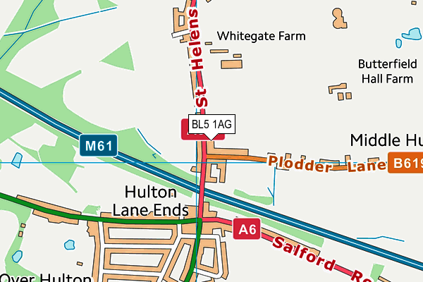 BL5 1AG map - OS VectorMap District (Ordnance Survey)