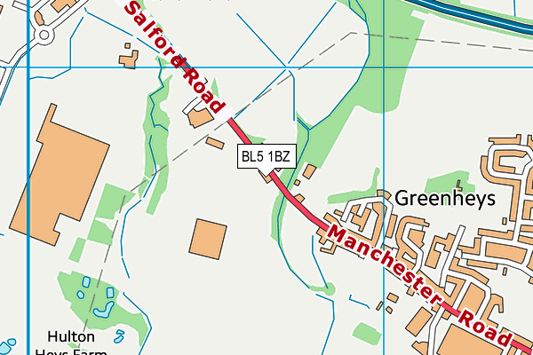 BL5 1BZ map - OS VectorMap District (Ordnance Survey)