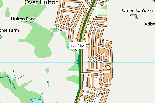 BL5 1EX map - OS VectorMap District (Ordnance Survey)