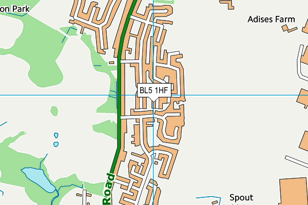 BL5 1HF map - OS VectorMap District (Ordnance Survey)
