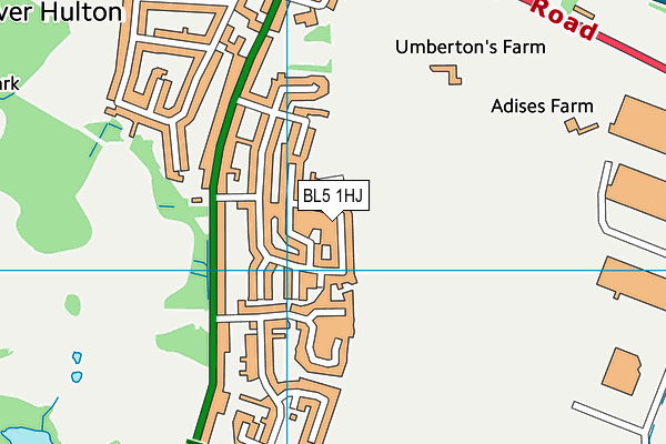 BL5 1HJ map - OS VectorMap District (Ordnance Survey)