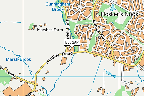 BL5 2AP map - OS VectorMap District (Ordnance Survey)