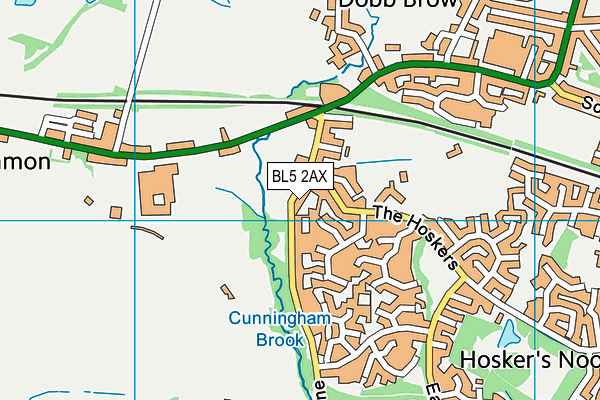 BL5 2AX map - OS VectorMap District (Ordnance Survey)