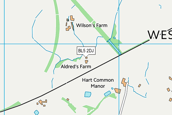 BL5 2DJ map - OS VectorMap District (Ordnance Survey)