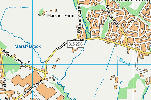 BL5 2DS map - OS VectorMap District (Ordnance Survey)