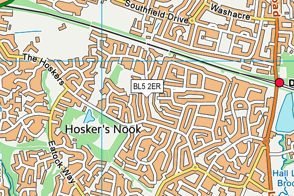 Eatock Primary School map (BL5 2ER) - OS VectorMap District (Ordnance Survey)