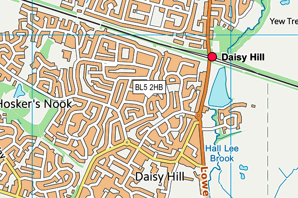 BL5 2HB map - OS VectorMap District (Ordnance Survey)