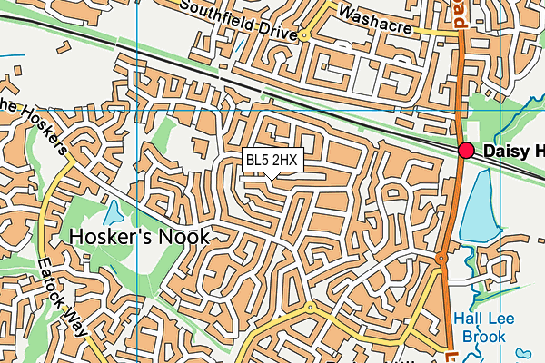 BL5 2HX map - OS VectorMap District (Ordnance Survey)