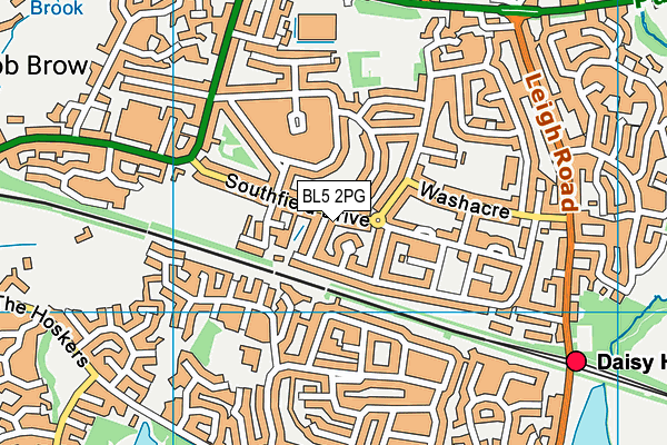 BL5 2PG map - OS VectorMap District (Ordnance Survey)