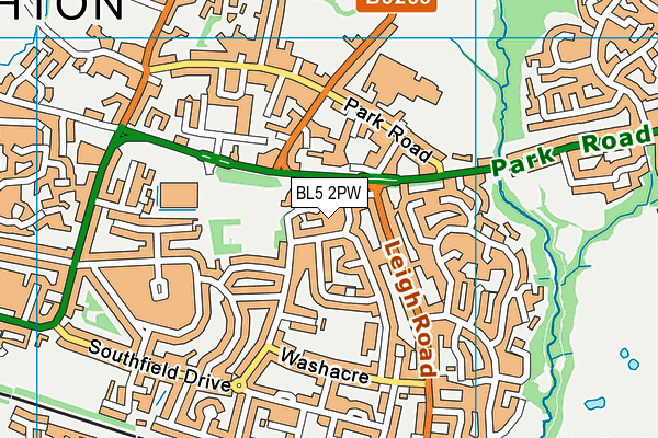 BL5 2PW map - OS VectorMap District (Ordnance Survey)