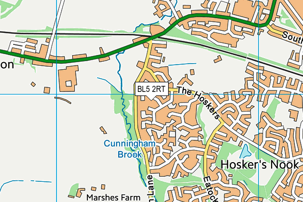 BL5 2RT map - OS VectorMap District (Ordnance Survey)