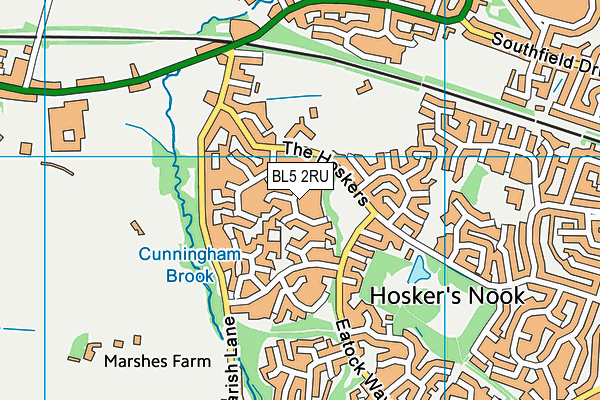 BL5 2RU map - OS VectorMap District (Ordnance Survey)