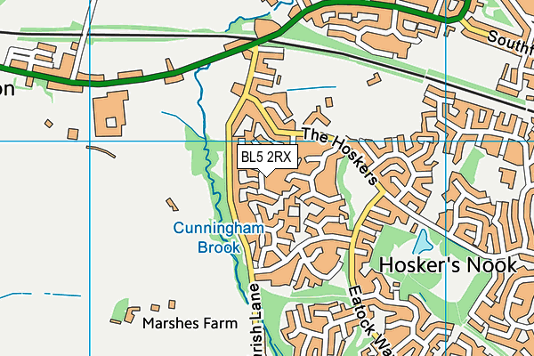 BL5 2RX map - OS VectorMap District (Ordnance Survey)