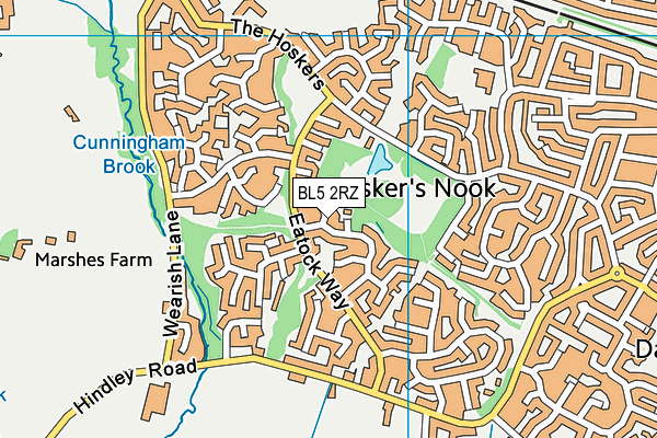 BL5 2RZ map - OS VectorMap District (Ordnance Survey)