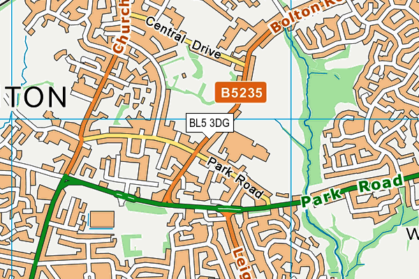BL5 3DG map - OS VectorMap District (Ordnance Survey)