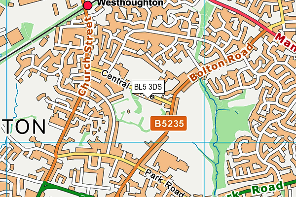 Fc Westhoughton map (BL5 3DS) - OS VectorMap District (Ordnance Survey)