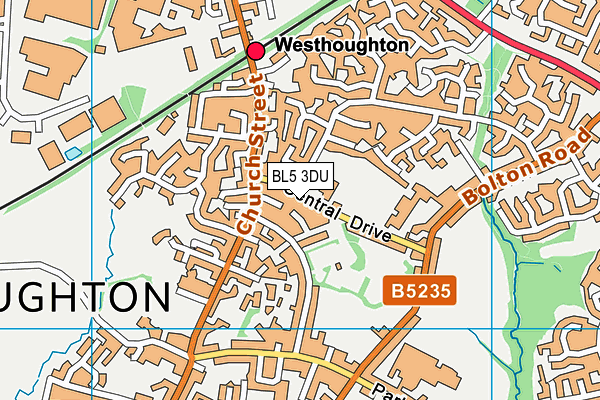 Westhoughton Central Park map (BL5 3DU) - OS VectorMap District (Ordnance Survey)