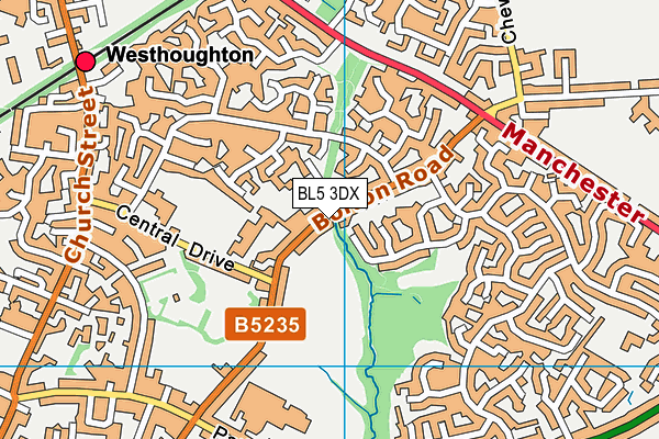 BL5 3DX map - OS VectorMap District (Ordnance Survey)