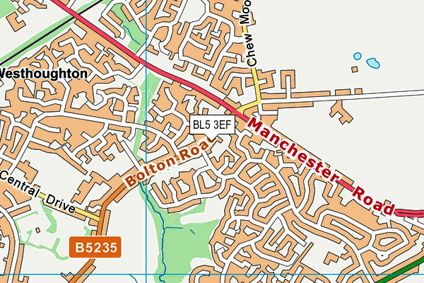 BL5 3EF map - OS VectorMap District (Ordnance Survey)