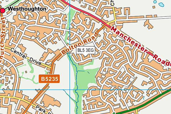 BL5 3EG map - OS VectorMap District (Ordnance Survey)