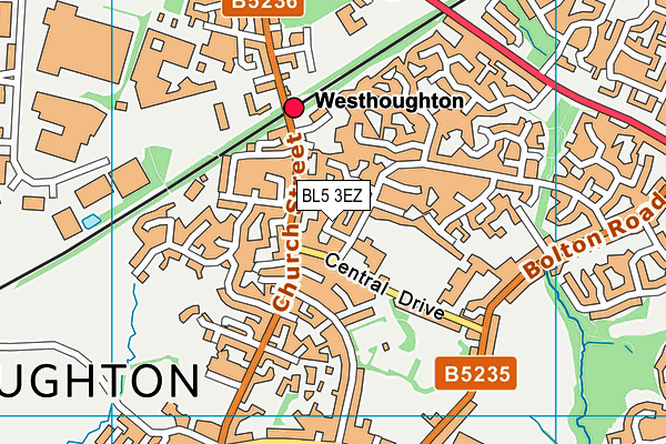 BL5 3EZ map - OS VectorMap District (Ordnance Survey)