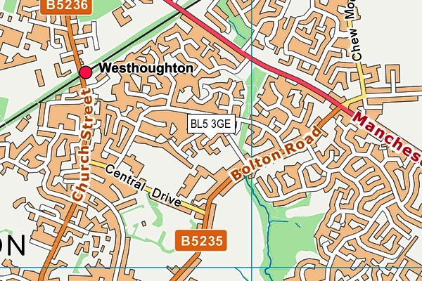 BL5 3GE map - OS VectorMap District (Ordnance Survey)