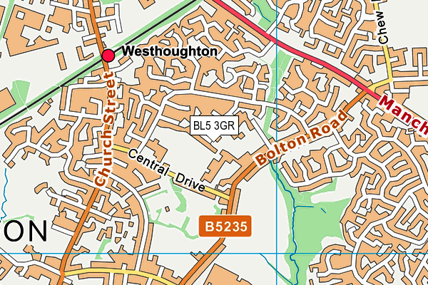 BL5 3GR map - OS VectorMap District (Ordnance Survey)