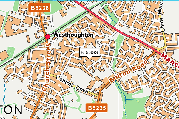 BL5 3GS map - OS VectorMap District (Ordnance Survey)